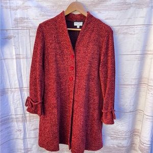 Vintage inspired cardigan duster burnt orange like new button down size small